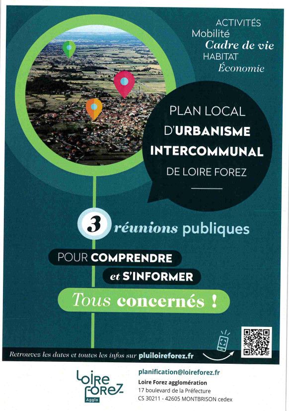 Le Plan Local d'Urbanisme Intercommunal (PLUi) : 3 réunions publiques